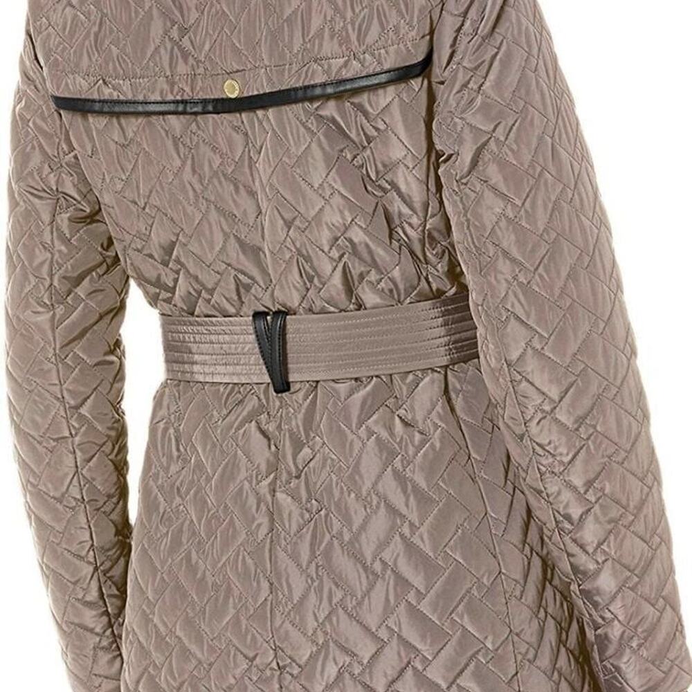 Cole Haan Women’s XL Faux Fur Trench Coat Brown Winter Jacket New w/Tags - Picture 2 of 11